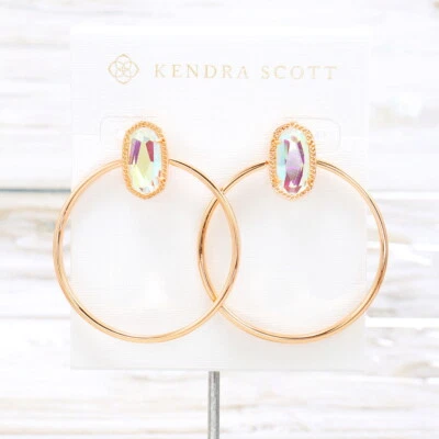 Pendientes de aro de vidrio dicroico Kendra Scott Mayra tono oro rosa nuevos sin etiquetas Foto 1 de 4
