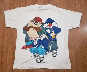 VTG 90s Looney Tunes Sweatshirt Taz Bugs Bunny Warner Bros Hip Hop size XL - Picture 1 of 11