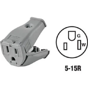 Conector de cable apretado 10-Leviton 15A 125V 3 hilos 2 polos abrazadera gris 001-3W102-0GY - Imagen 1 de 1