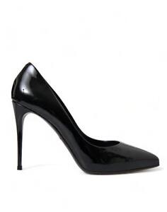 Dolce&Gabbana Women Black Pumps Patent Leather Solid Stiletto High Heels Shoes
