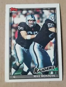 1991 Topps Football Card #100 Max Montoya - Los Angeles Raiders - Picture 1 of 2