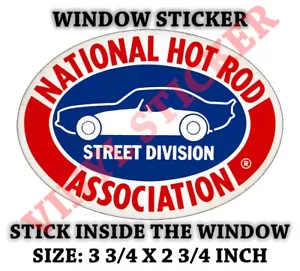 NHRA NATIONAL HOT ROD ASSOCIATION WINDOW DECAL STICKER VINTAGE LOOK- DRAG RACING - Picture 1 of 5