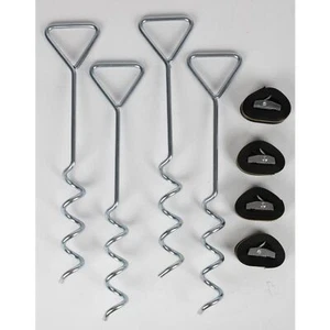 6x Ancoraggio Zincato 8-teilig Con Cinghia di Fissaggio Picchetti Terra - Foto 1 di 5