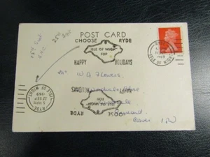 Postal History St Marys 1969 Isle of Wight Postcard Double inverted postmarks - Picture 1 of 4