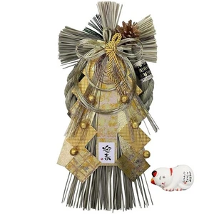 Traditional Japanese New Year Shimekazari Wreath 39cm with Hook Mini Lucky Cat - Picture 1 of 8