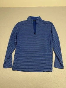 Bugatchi Blue Black 1/4 Zip Pullover Long Sleeve Mens Sweater L - Picture 1 of 7