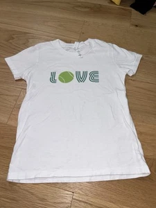 LOVE Theme Youth Tennis Tee Shirt Small 6-8 Years Girls Shirt - Picture 1 of 3