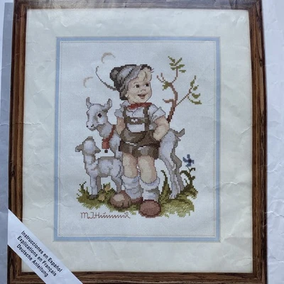 CROSS Stitch CHART Hummel 02678 The Little Goat Herder + leftover threads used - Image 1 of 4