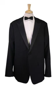 Bonobos Black Stretch Wool 1-Btn Peak Lapel Tuxedo Formal Blazer 50L New! - Picture 1 of 9