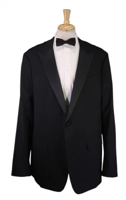 Bonobos Black Stretch Wool 1-Btn Peak Lapel Tuxedo Formal Blazer 50L New! - Image 1 of 4