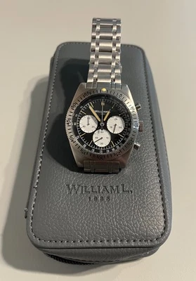 Reloj Hombre William L. 1985 Mecaquartz Años 70 Cronógrafo con Caja Original Nuevo Foto 1 de 4