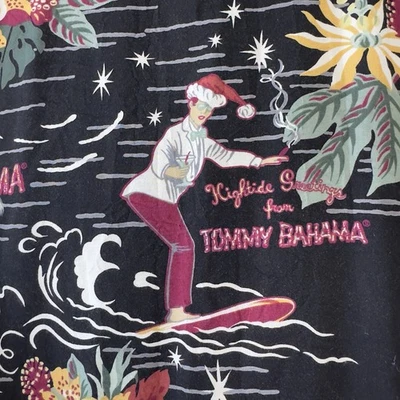 Tommy Bahama Christmas Hawaiian Party Shirt, Luau, Surfers, Champagne, Vacation - Image 1 of 4