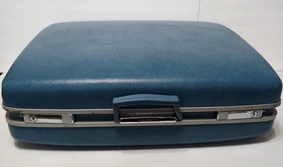 Large Vintage Blue Samsonite Suitcase Luggage Royal Traveller Medalist Hardcase Foto 1 de 4