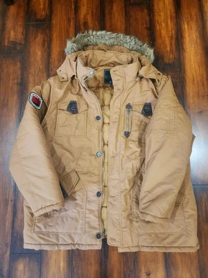 Casaco raro vintage Coogi International pele sintética com capuz Biggie NYC - Imagem 1 de 4