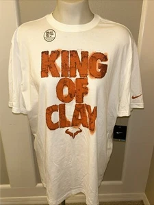 New Nike Vintage King Of Clay Rafael Nadal Tennis T Shirt Top Dri Fit Mens Sz XL - Picture 1 of 3