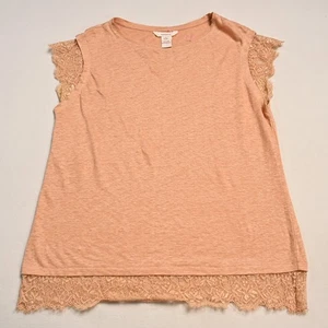Sundance Boho Bohemian Fairycore Lace Trim  A Line Linen Top Womens Small - Picture 1 of 5