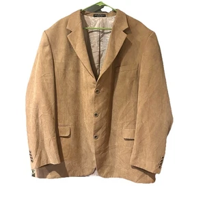 Andrew Fezza Men’s Blazer Tan Faux Suede 52L - Picture 1 of 9