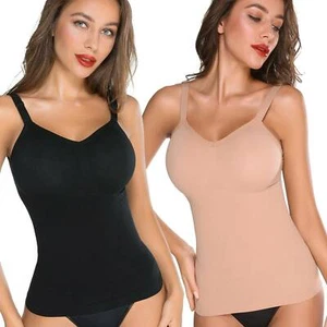 Women Compression Seamless Camisole Body Shaper Tummy Control Vest Underwear - Picture 1 of 22