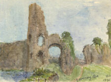 E. Venis, Pevensey Castle, East Sussex – Original 1896 watercolour painting