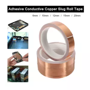 25M EMI Anti-static Tape 20 mm Single-sided Adhesive Conductive Copper Foil Tape - Picture 1 of 12