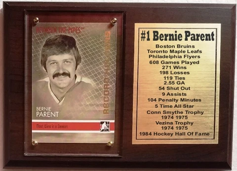 Philadelphia Flyers Bernie Parent Hockey Card Plaque Cover