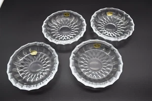 Lot of 4 Matching Val St Lambert Imperial Cut Crystal Ashtrays / Dishes Signed - Picture 1 of 8