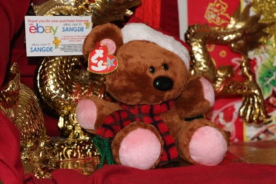 TY BEANIE BUDDY SANTA POOKY THE BEAR-8"-2005 RELEASE-RETIRED-MWNMT.NICE GIFT  - Image 1 of 4