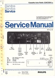 Manual de servicio original Philips para 22 AC 584 CAR - Imagen 1 de 1