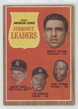 1962 Topps League Leaders Camilo Pascual Whitey Ford Jim Bunning Juan Pizarro
