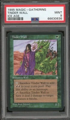 1995 Magic the Gathering MTG Ice Age Tinder Wall PSA 9 Mint Legacy Pauper - Image 1 of 2