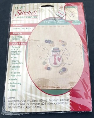 Plaid Stitched Impressions 21873 Let It Snow Snowman Christmas Cross Stitch Kit - Image 1 of 3
