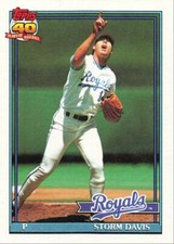 1991 Topps Baseball Storm Davis Kansas City Royals #22