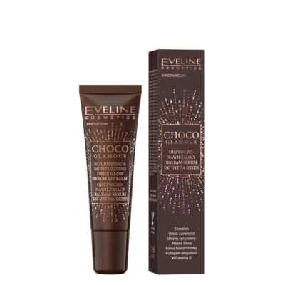 Eveline Choco Glamour Nourishing Moisturizing Lip Balm Serum Nude 12ml Vegan - Image 1 of 4