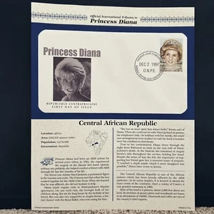 Offizielle Intl Hommagen an Prinzessin Diana Ersttagsbriefmarke ZENTRALAFRIKANISCHE REPUBLIK - Bild 1 von 4