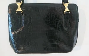 PICARD Damen Handtasche schwarz Lackleder in Krokoprägung (Wie Neu) - Bild 1 von 16