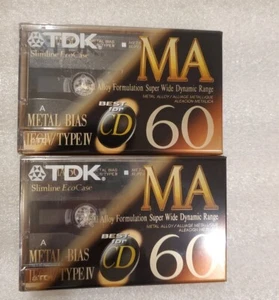2 TDK MA-60 Metal TYPE IV BLANK CASSETTE. JAPAN. New & SEALED. - Picture 1 of 6