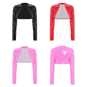 Damen Mantel Slim Jacke Festival Tank Wetlook Clubwear Reißverschluss Kurz Sexy Top - Bild 1 von 43