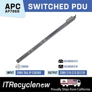 CS8365 Switched 21x C13 3x C19 3Ph 208V 12.5kW APC AP7968 PDU Zero U 24 Outlet - Picture 1 of 5