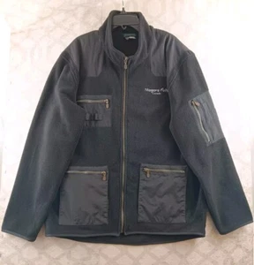 Chaqueta De Colección Cataratas del Niágara Canadá Para Hombre Mediana Negra Cremallera Completa Vellón - Imagen 1 de 10