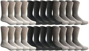 SOCKS'NBULK Wholesale Crew Socks, Men Women Children, (24 Pack Mix, 10-13)