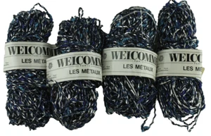 4 hilos metálicos Welcomme Paris Les Metaux 20 g 35 yardas cada uno azul plata ENVÍO GRATUITO - Imagen 1 de 5
