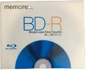 Bllu Ray Memorex 25GB BD-R Single Later Blu Ray Disc 6X - Picture 1 of 3