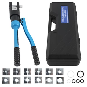 Crimpadora de terminales de cable industrial 8-300 mm² herramienta hidráulica con juego de 13 troqueles hexagonales - Imagen 1 de 12