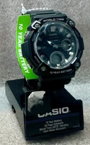 Casio CAS122 AEQ120W-1AV 30 Page Databank World Time 100m WR 3 Alarms 10 Yr Batt - Picture 1 of 1
