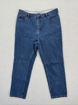 Pantalones de mezclilla Lands' End para mujer talla 16 azul ajuste original cintura tradicional pierna cónica Foto 1 de 4