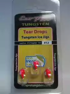 ECO PRO Tungsten Tear drop Ice Jigs, Big Orange Color Size 12 Hook - Picture 1 of 1