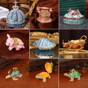 Joyería de moda Caja de baratijas Figura Coleccionable Recuerdo de Navidad Artesanía Regalo - Imagen 1 de 35