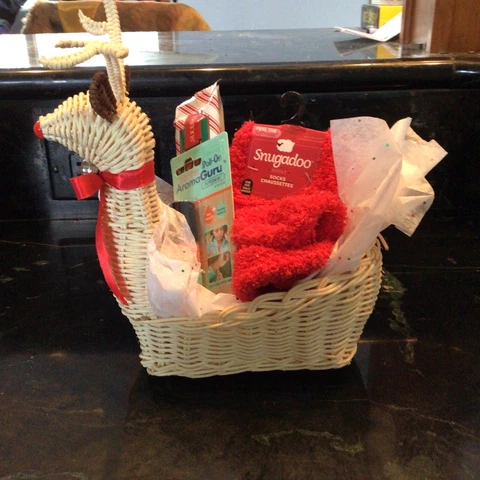 Wicker Reindeer Gift Basket For Christmas Deer Gift Holiday Wire Antlers Cover