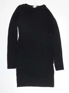 H&M Womens Black Cotton Blend Bodycon Size XS - Picture 1 of 12