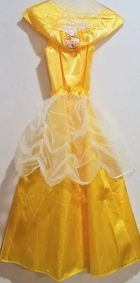 DISNEY 7-10 BELLE BEAUTY & THE BEAST VESTIDO AMARILLO DISFRAZ + VARITA CINTA BELLE ~ USADO EN EXCELENTE ESTADO Foto 1 de 4